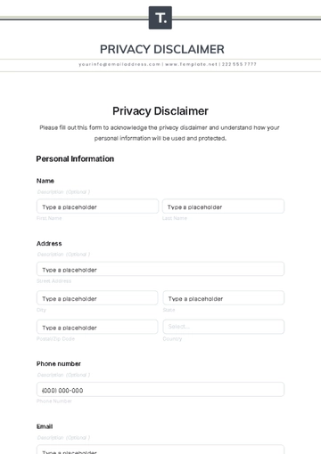 Free Privacy Disclaimer Template to Edit Online