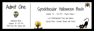 Free Printable Halloween Ticket Template to Edit Online