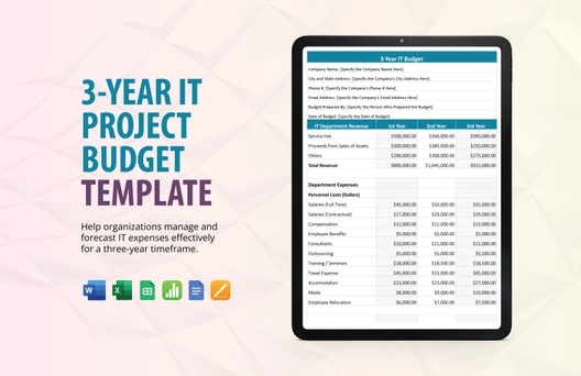 3-Year IT Project Budget Template