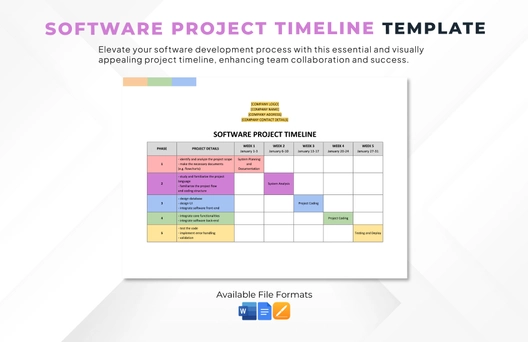 Software Project Timeline Template