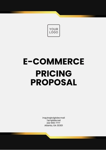 Free E-commerce Pricing Proposal Template to Edit Online