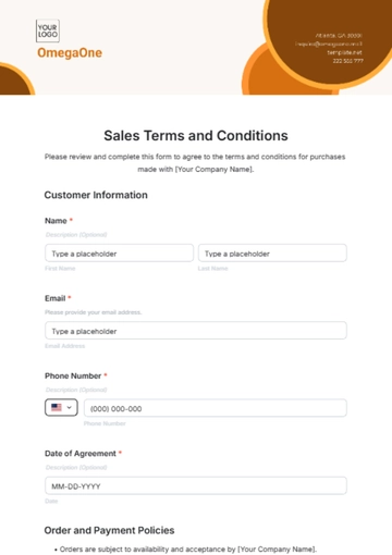 Free Sales Terms and Conditions Template to Edit Online