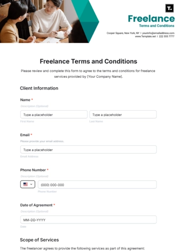 Free Freelance Terms and Conditions Template to Edit Online