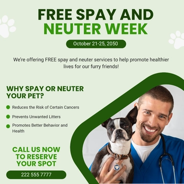 Free Veterinary Clinic Social Media Post Template to Edit Online