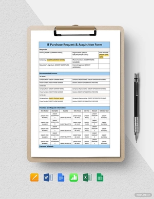 IT Purchase Request & Acquisition Form Template