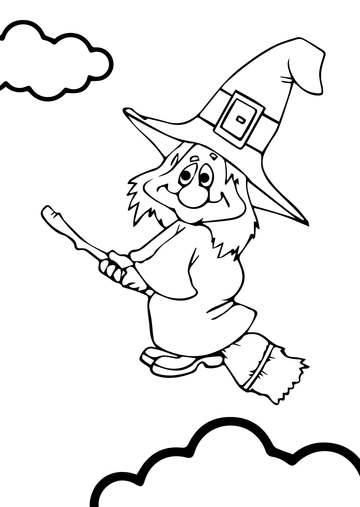 Free Halloween Witch Drawing Template to Edit Online