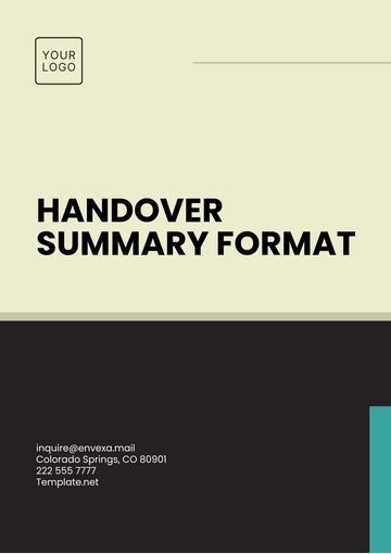 Free Handover Summary Format Template to Edit Online