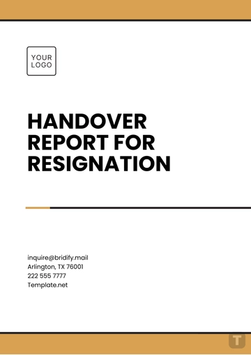 Free Handover Report for Resignation Template to Edit Online