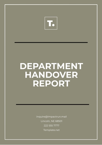Free Department Handover Report Template to Edit Online