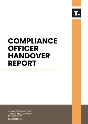 Free Compliance Officer Handover Report Template to Edit Online