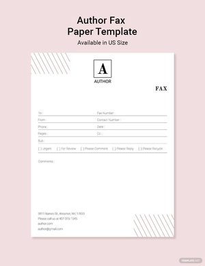 Author Fax Paper Template