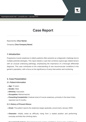 Free Case Report Template to Edit Online