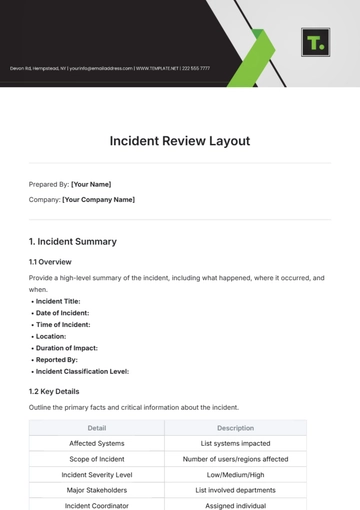 Free Incident Review Layout Template to Edit Online