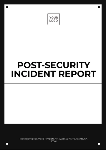Free Post-Security Incident Report Template to Edit Online