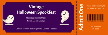 Free Retro Halloween Ticket Template to Edit Online