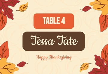 Free Printable Thanksgiving Place Card Template to Edit Online