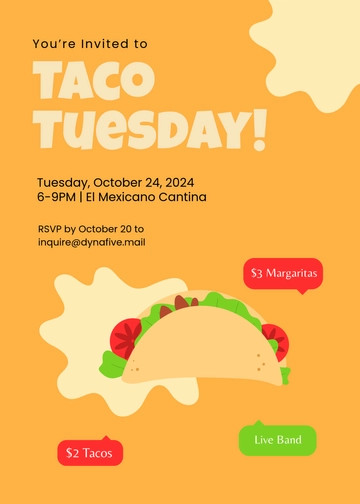 Free Taco Tuesday Invitation Template to Edit Online
