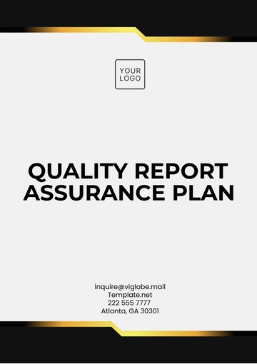 Free Quality Report Assurance Plan Template to Edit Online