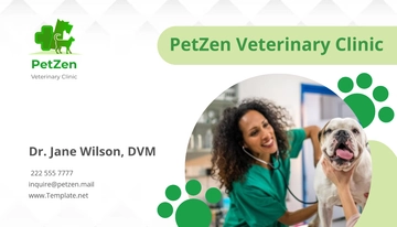 Free Veterinary Clinic Card Template to Edit Online