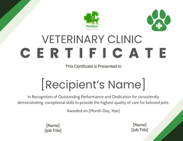 Free Veterinary Clinic Certificate Template to Edit Online