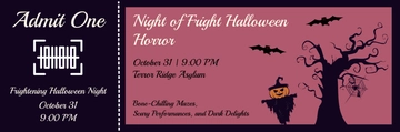 Free Frightening Halloween Ticket Template to Edit Online