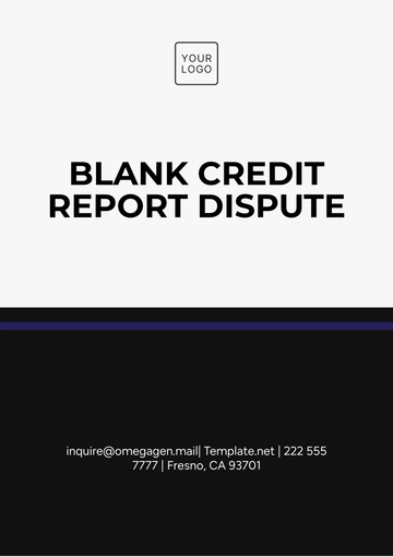 Free Blank Credit Report Dispute Template to Edit Online