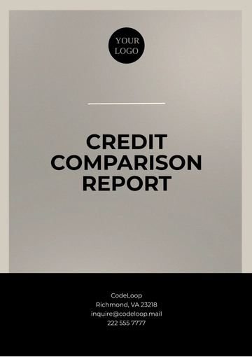 Free Credit Comparison Report  Template to Edit Online