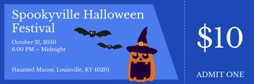 Free Editable Halloween Admission Ticket Template to Edit Online