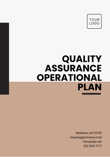 Free Quality Assurance Operational Plan Template to Edit Online