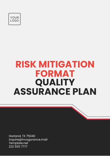 Free Risk Mitigation Format Quality Assurance Plan Template to Edit Online