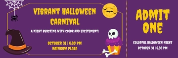 Free Colorful Halloween Ticket Template to Edit Online