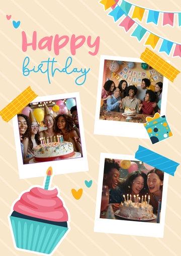 Free Happy Birthday Collage Template to Edit Online