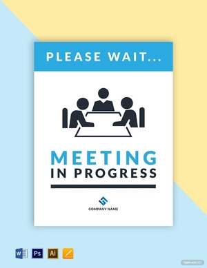 Meeting In Progress Sign Template