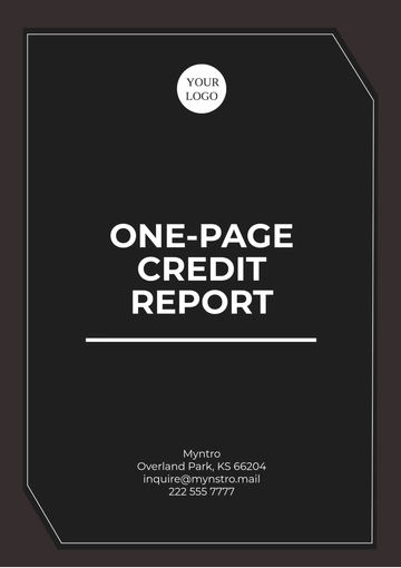 Free One-Page Credit Report Format Template to Edit Online