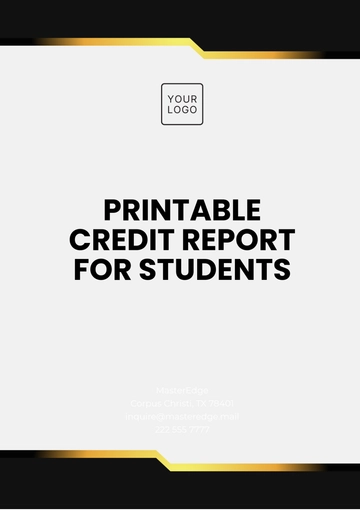 Free Printable Credit Report for Students Template to Edit Online