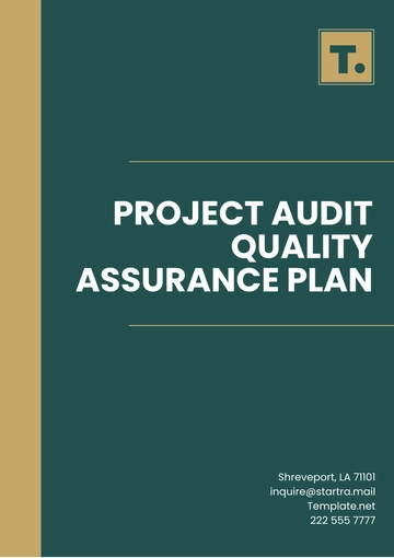 Free Project Audit Quality Assurance Plan Template to Edit Online