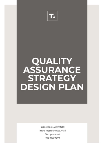Free Quality Assurance Strategy Design Plan Template to Edit Online