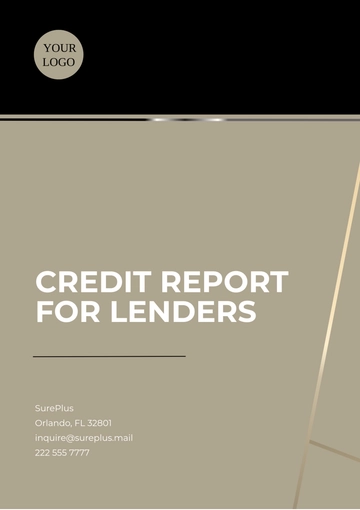 Free Credit Report for Lenders Template to Edit Online