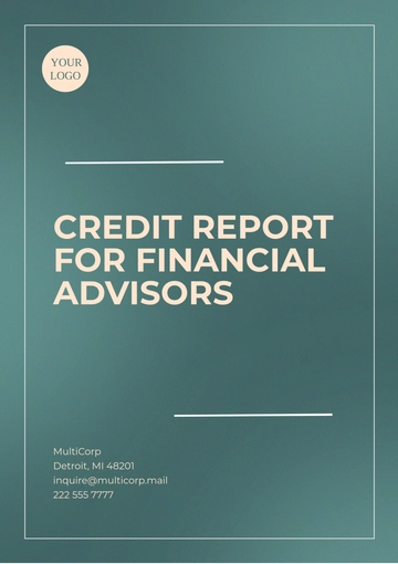 Free Credit Report for Financial Advisors Template to Edit Online