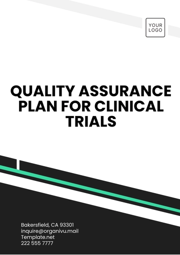 Free Quality Assurance Plan for Clinical Trials Template to Edit Online
