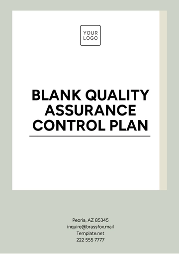Free Blank Quality Assurance Control Plan Template to Edit Online