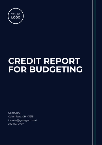 Free Credit Report for Budgeting Template to Edit Online