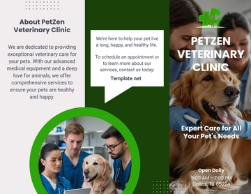 Free Veterinary Clinic Brochure Template to Edit Online