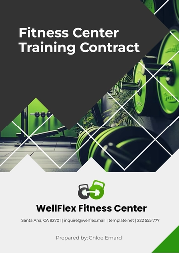 Free Fitness Center Training Contract Template to Edit Online