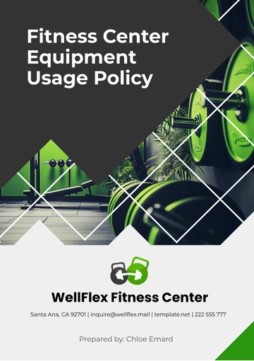 Free Fitness Center Equipment Usage Policy Template to Edit Online