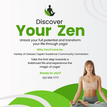 Free Yoga Studio Social Media Post Template to Edit Online