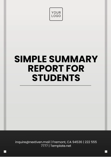 Free Simple Summary Report Template for Students to Edit Online