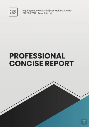 Free Professional Concise Report Template to Edit Online