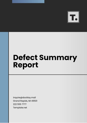 Free Defect Summary Report Template to Edit Online