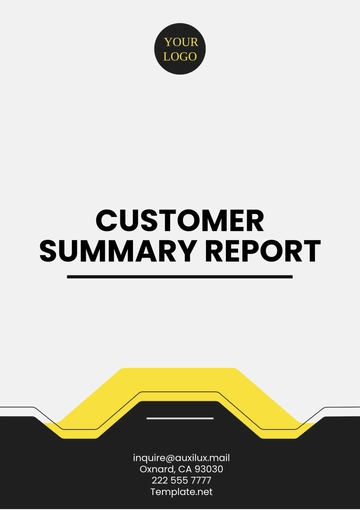 Free Customer Summary Report Template to Edit Online